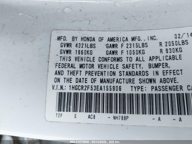 1HGCR2F53EA155906 Honda Accord Sport