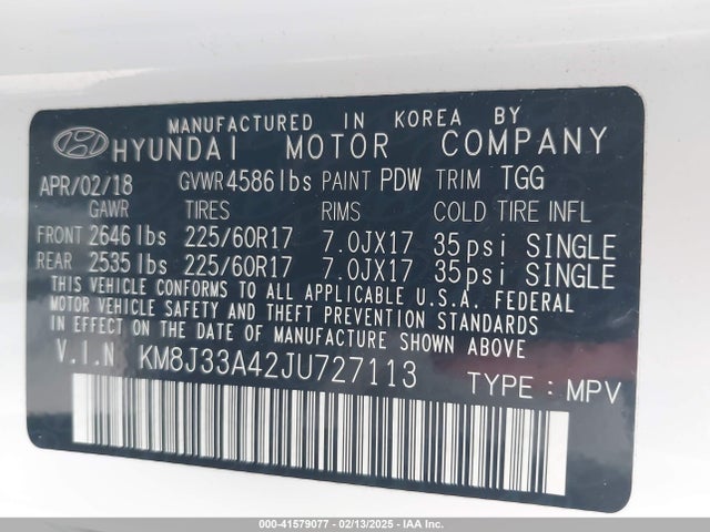 Hyundai TUCSON SEL 2018 KM8J33A42JU727113 Image 9
