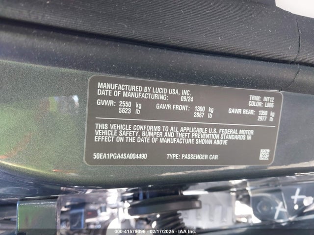Lucid Air Pure 2025 50EA1PGA4SA004490 Image 9