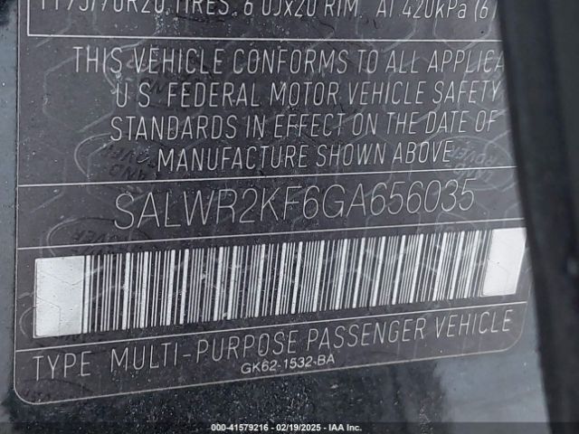 SALWR2KF6GA656035 Land Rover Range Rover Sport 3.0l V6 Turbocharged Diesel Hse Td6