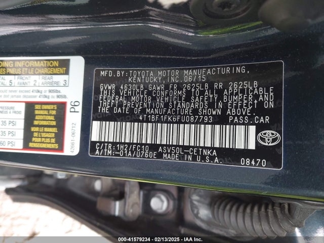 Toyota CAMRY LE 2015 4T1BF1FK6FU087793 Image 9