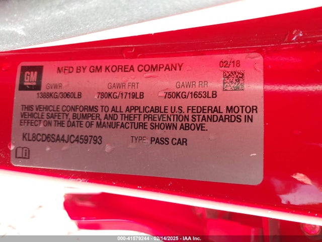 Chevrolet Spark 1lt Cvt 2018 KL8CD6SA4JC459793 Image 9