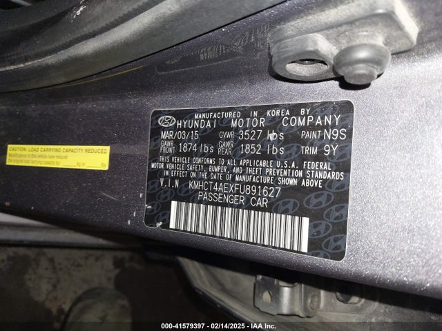 Hyundai ACCENT GLS 2015 KMHCT4AEXFU891627 Image 9