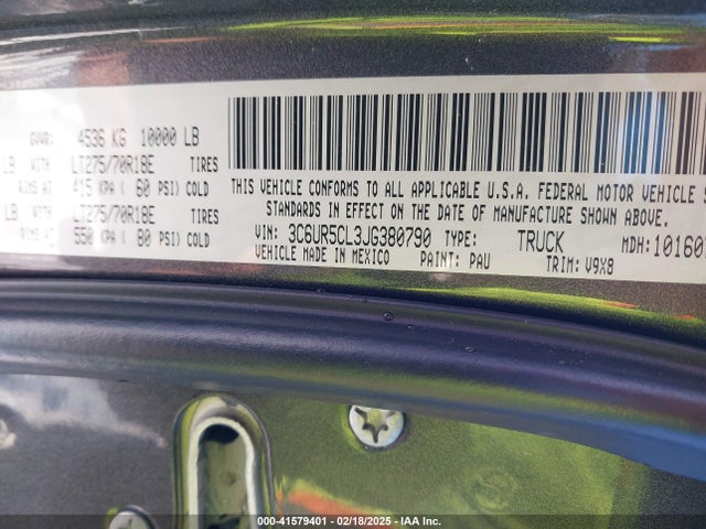 RAM 2500 2018 3C6UR5CL3JG380790 Image 9