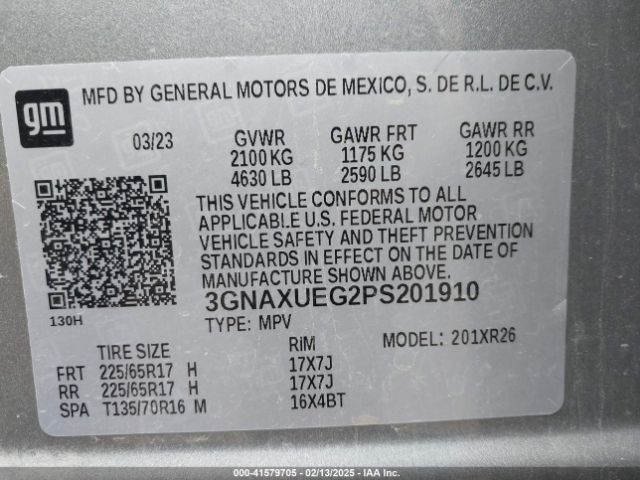 3GNAXUEG2PS201910 Chevrolet Equinox Awd Lt