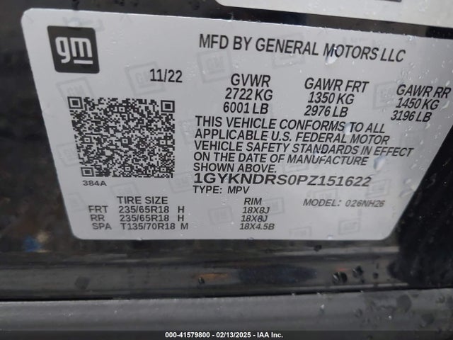 2023 CADILLAC XT5 1GYKNDRS0PZ151622 Photo 8