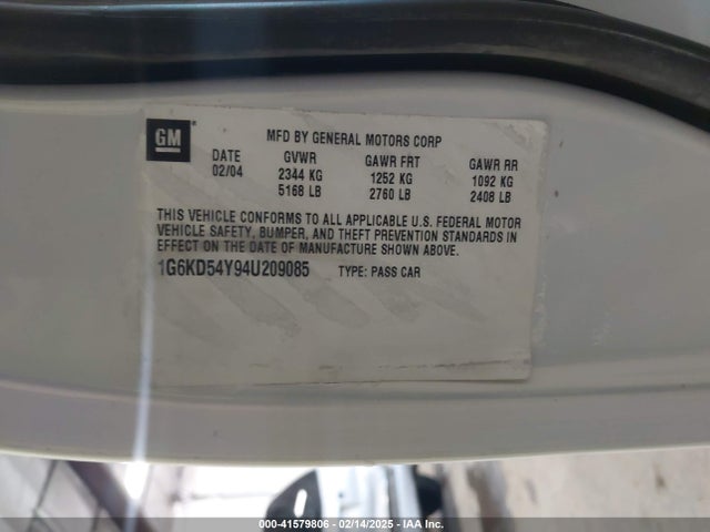 2004 CADILLAC DEVILLE 1G6KD54Y94U209085 Photo 8