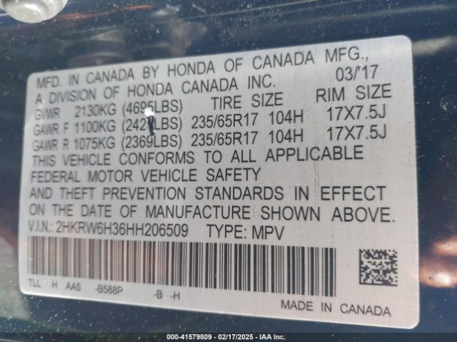 2017 HONDA CR-V 2HKRW6H36HH206509 Photo 8