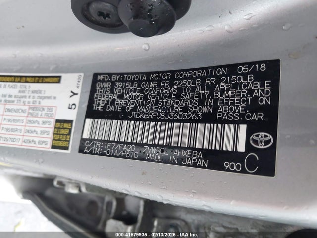 Toyota Prius Two 2018 JTDKBRFU8J3603263 Image 9