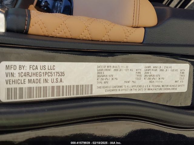 1C4RJHEG1PC517535 Jeep Grand Cherokee Summit 4x4