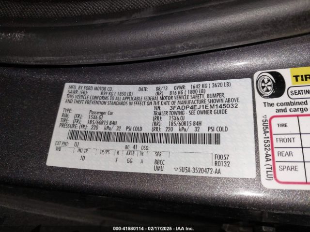 3FADP4EJ1EM145032 Ford FIESTA SE