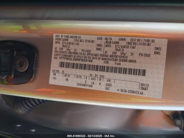 Ford F-150 Xlt 2024 1FTFW3LD8RFB29199 Image 9