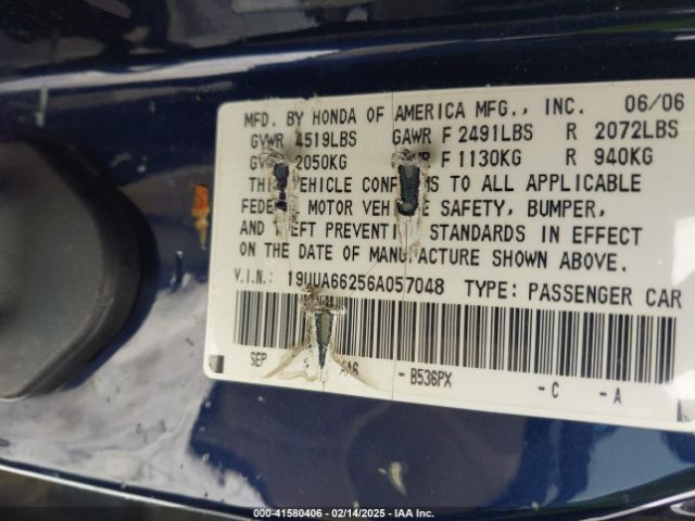 2006 ACURA TL 19UUA66256A057048 Photo 8