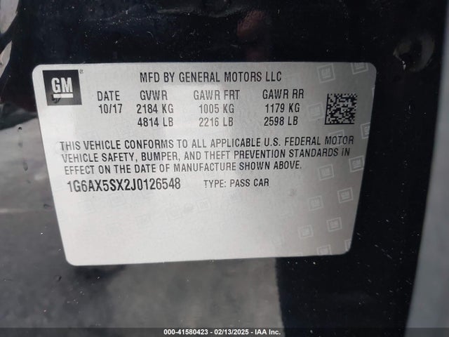 2018 CADILLAC CTS 1G6AX5SX2J0126548 Photo 8