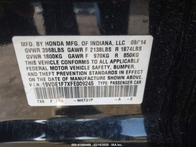 2015 ACURA ILX 19VDE1F7XFE009245 Photo 8