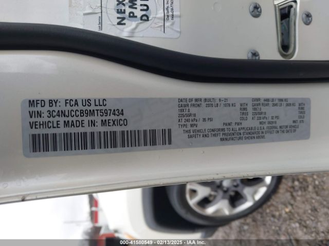 3C4NJCCB9MT597434 Jeep Compass Limited Fwd