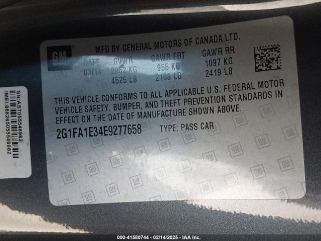 2G1FA1E34E9277658 Chevrolet Camaro 2ls
