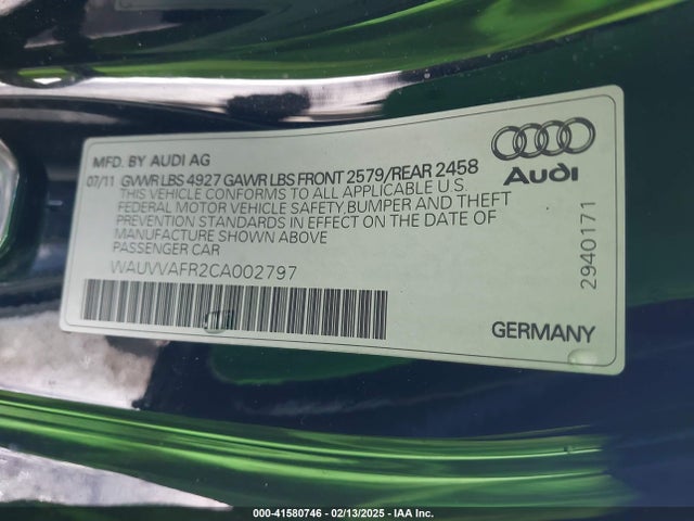 2012 AUDI S5 WAUVVAFR2CA002797 Photo 8