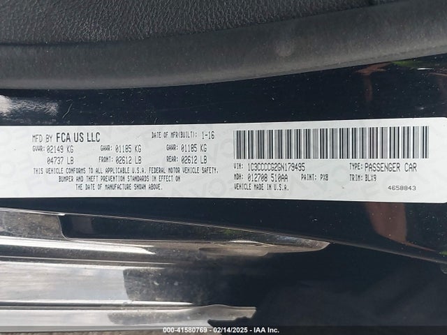 Chrysler 200 C Platinum 2016 1C3CCCCG2GN179495 Image 9