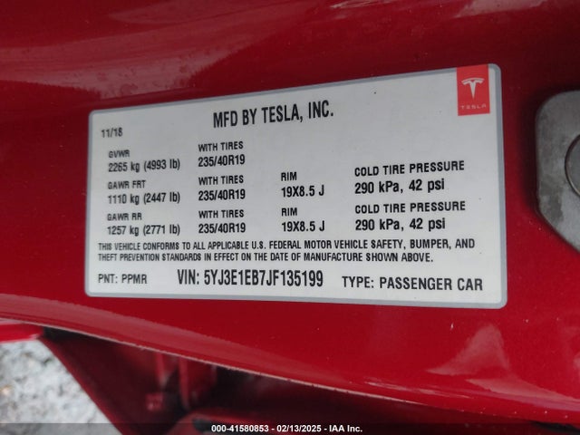 2018 TESLA MODEL 3 5YJ3E1EB7JF135199 Photo 8