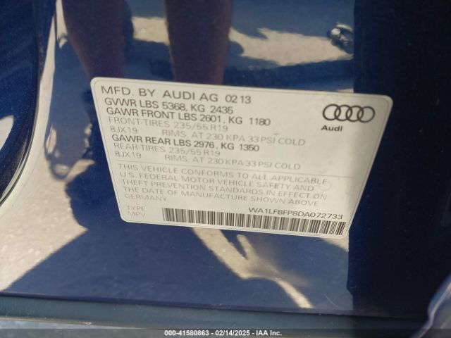 2013 AUDI Q5 WA1LFBFP8DA072733 Photo 8