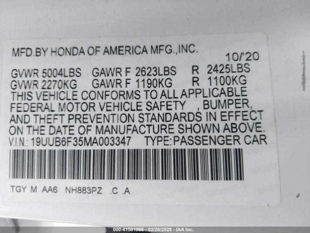 2021 ACURA TLX 19UUB6F35MA003347 Photo 8