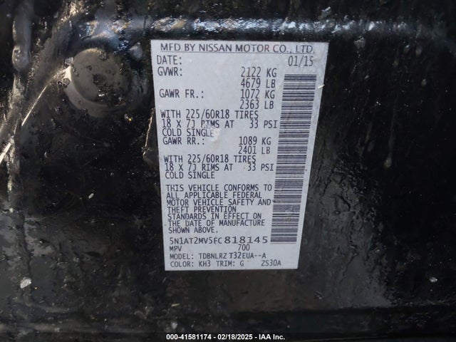Nissan Rogue Sl 2015 5N1AT2MV5FC818145 Image 9