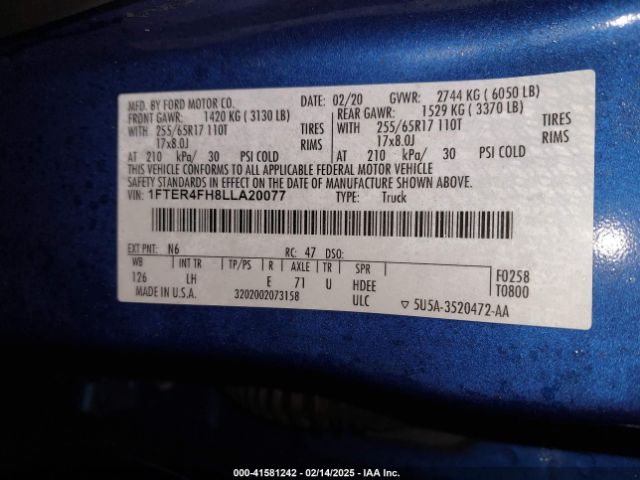 1FTER4FH8LLA20077 Ford RANGER XL