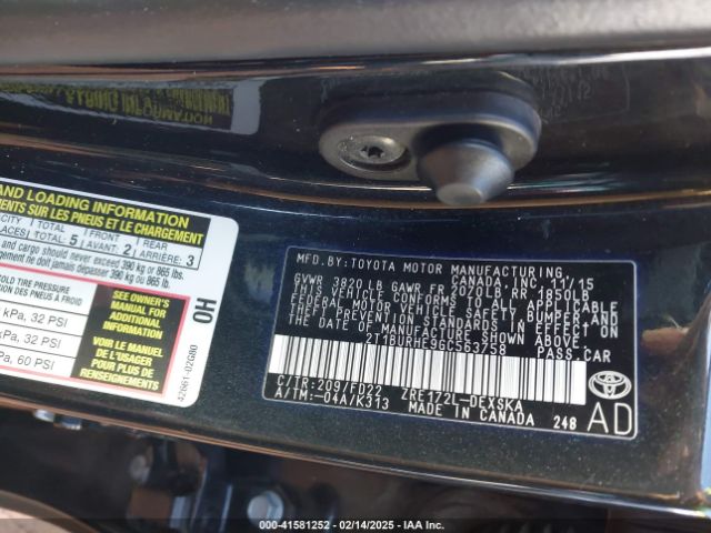 2T1BURHE9GC563758 Toyota Corolla S W/special Edition Pkg