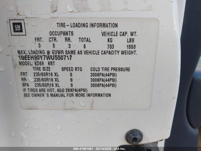 1998 CADILLAC DEVILLE PROFESSIONAL 1GEEH90Y7WU550717 Photo 8