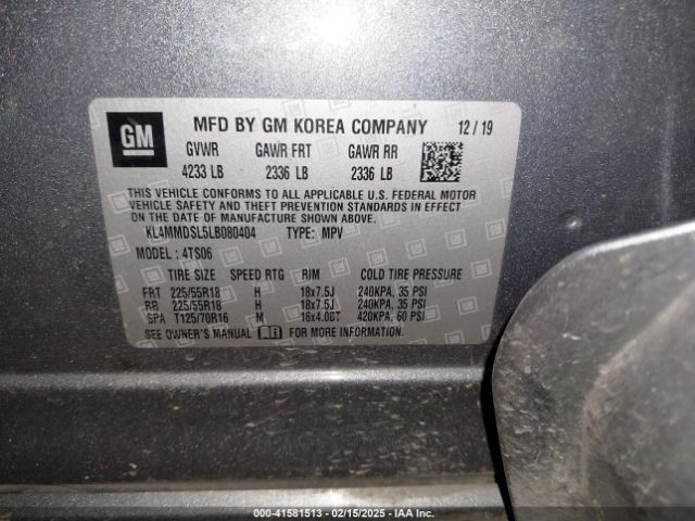KL4MMDSL5LB080404 Buick Encore Gx Fwd Select