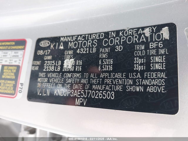 KNDJP3AE5J7026503 KIA Soul Ev Eve