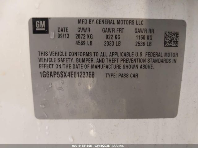 1G6AP5SX4E0123768 Cadillac Cts Standard