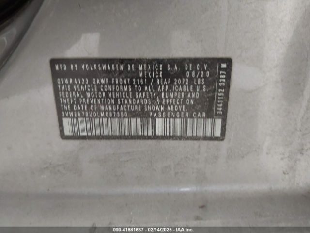 3VWE57BU0LM087350 Volkswagen Jetta 1.4t Sel