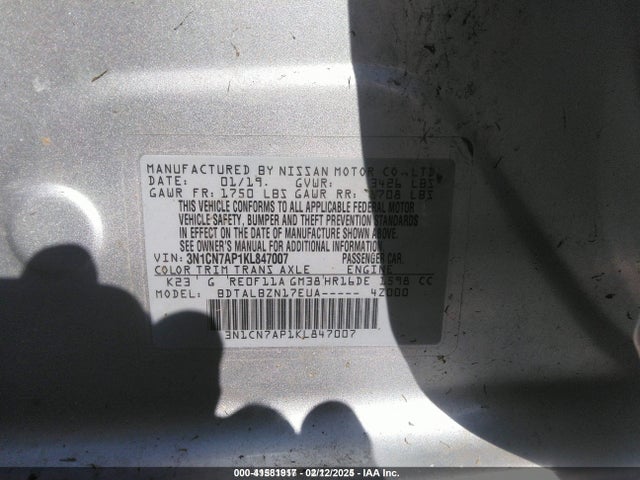 Nissan Versa 1.6 Sv 2019 3N1CN7AP1KL847007 Image 9