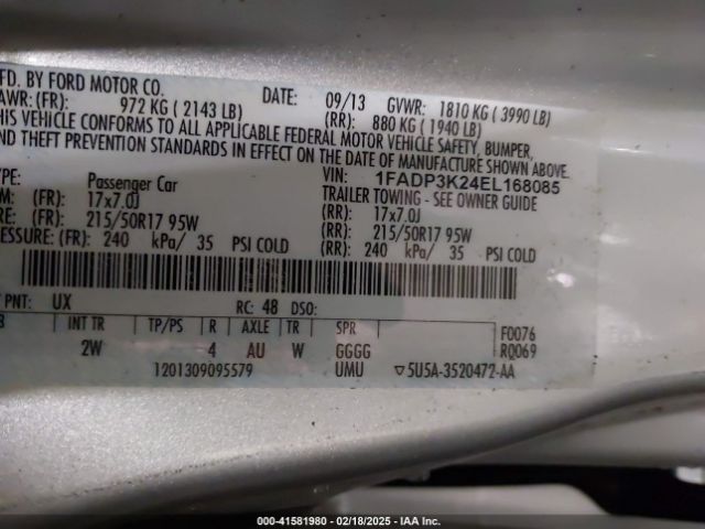 1FADP3K24EL168085 Ford FOCUS SE