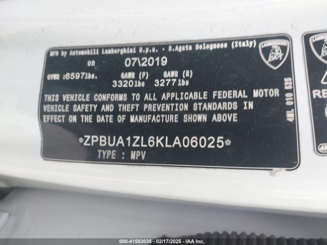 2019 LAMBORGHINI URUS ZPBUA1ZL6KLA06025 Photo 8