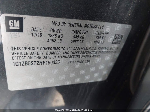 1G1ZB5ST2HF159335 Chevrolet MALIBU LS