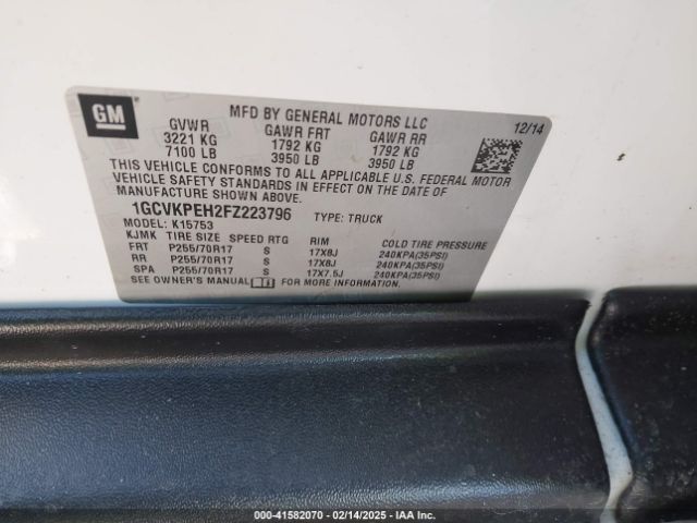 1GCVKPEH2FZ223796 Chevrolet Silverado 1500 Wt