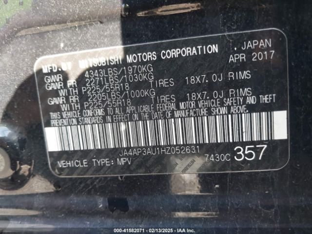 2017 MITSUBISHI OUTLANDER SPORT JA4AP3AU1HZ052631 Photo 8