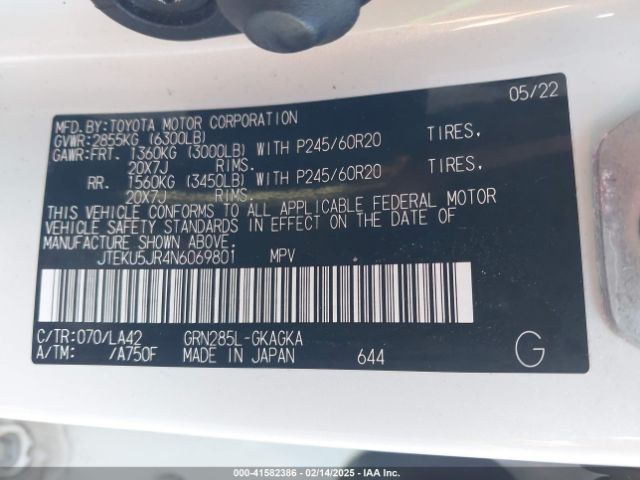 2022 TOYOTA 4RUNNER JTEKU5JR4N6069801 Photo 8