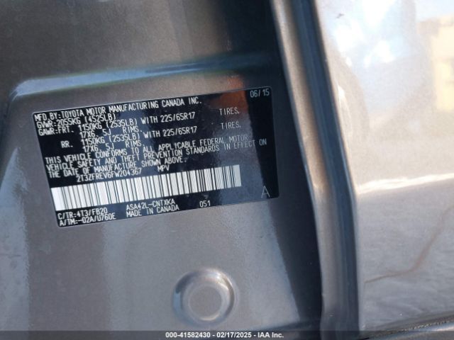 2T3ZFREV6FW204367 Toyota RAV4 LE