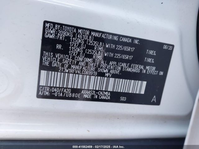 2T3W1RFV4LC069919 Toyota Rav4 Xle