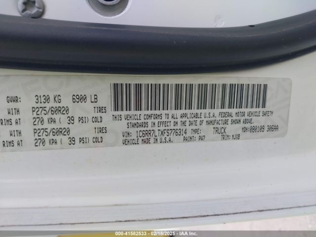 1C6RR7LTXFS776314 RAM 1500 Big Horn