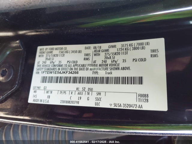 Ford F-150 Xlt 2018 1FTEW1E54JKF34266 Image 9