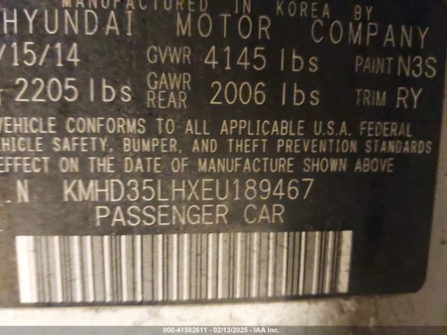 KMHD35LHXEU189467 Hyundai ELANTRA GT