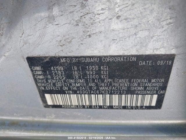 4S3GTAC67K3712213 Subaru Impreza 2.0i Premium