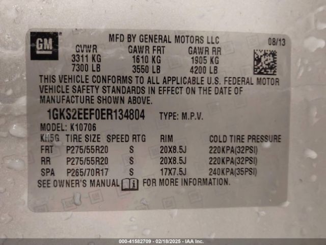 1GKS2EEF0ER134804 GMC YUKON DENALI