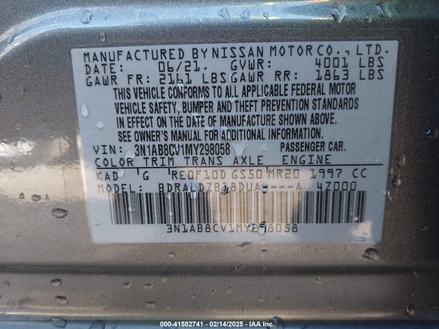 3N1AB8CV1MY298058 Nissan Sentra Sv Xtronic Cvt