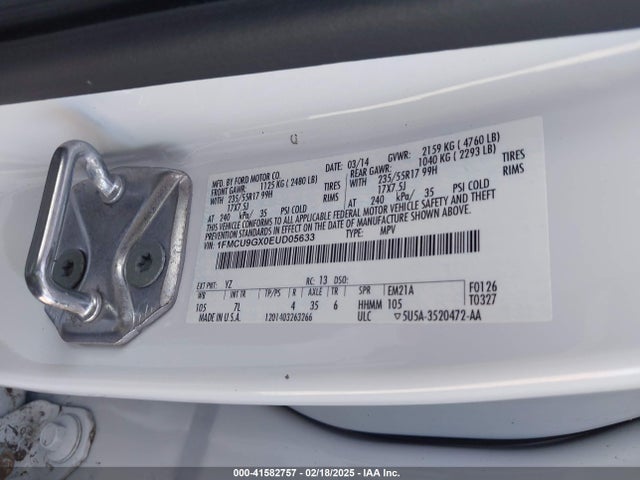 1FMCU9GX0EUD05633 Ford ESCAPE SE